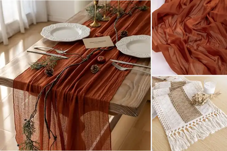 Detailed view of 10 Best Thanksgiving Table Runners for an Inviting Dining Space