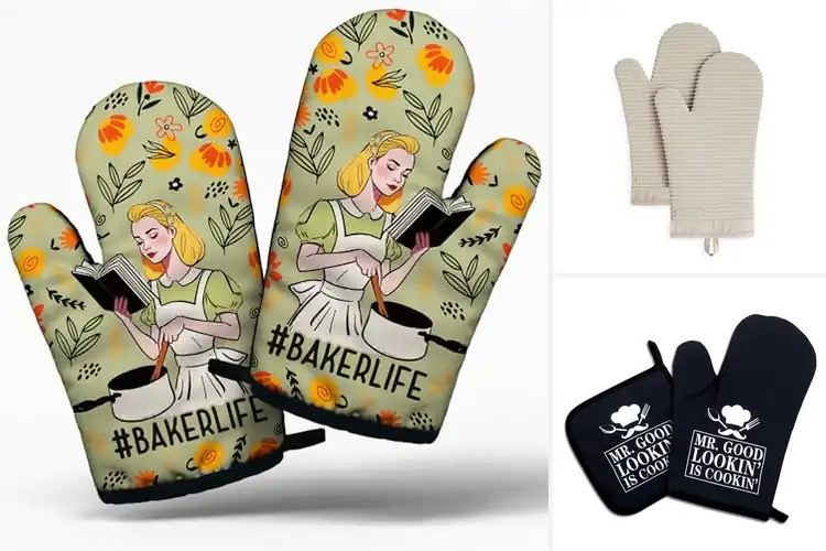 Detailed view of Best Two Pack Oven Mitts Gift Set
