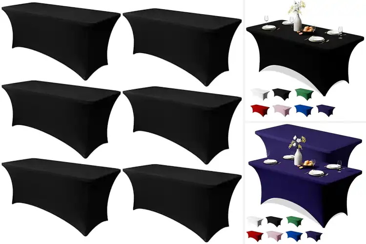 Detailed view of Best Value Spandex Rectangular Table Covers 72×30