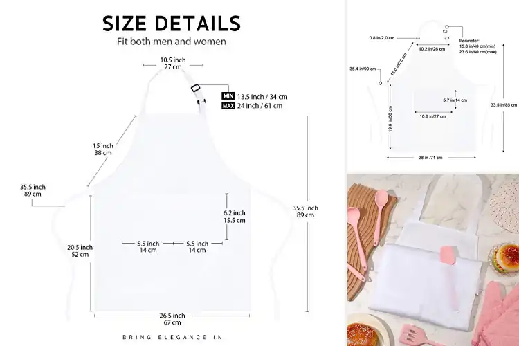 Detailed view of Best White Cotton Aprons