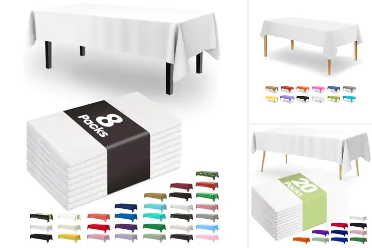 Detailed view of Best White Plastic Tablecloths For Events