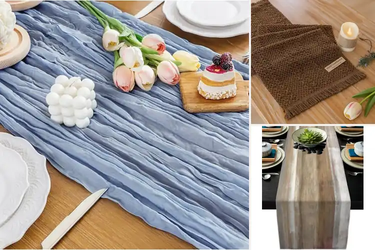 Detailed view of Best Wrinkled Texture Table Runner For Rustic Look
